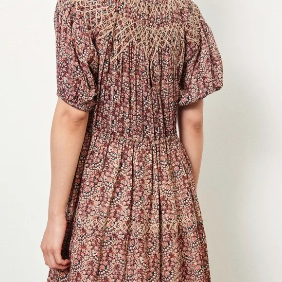 ba&amp;sh Floral Short Sleeve Dress