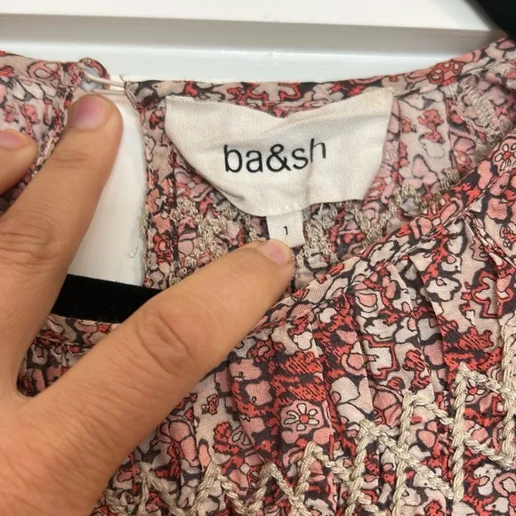 ba&amp;sh Floral Short Sleeve Dress