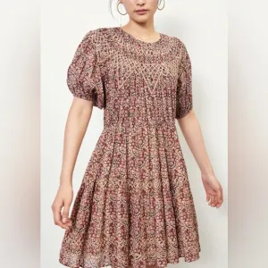ba&amp;sh Floral Short Sleeve Dress