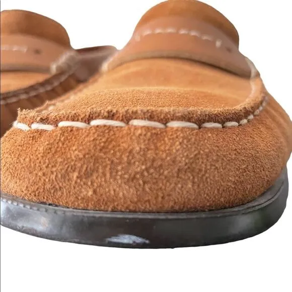 Bacco Bucci &quot;Portland&quot; Brown Suede Leather Loafer Slip on Driving Shoes Size 10