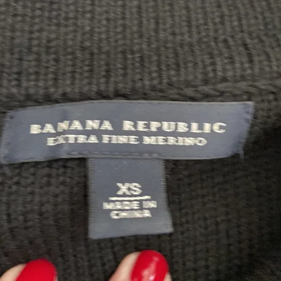 Banana Republic Black Cowl-Neck Sweater Dress, XS
