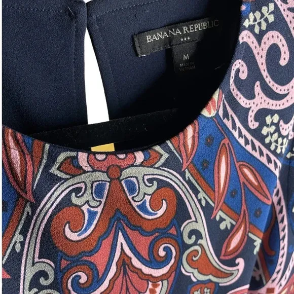 Banana Republic Women's Retro Coloring Paisley Sleeveless Mini Dress Size Medium
