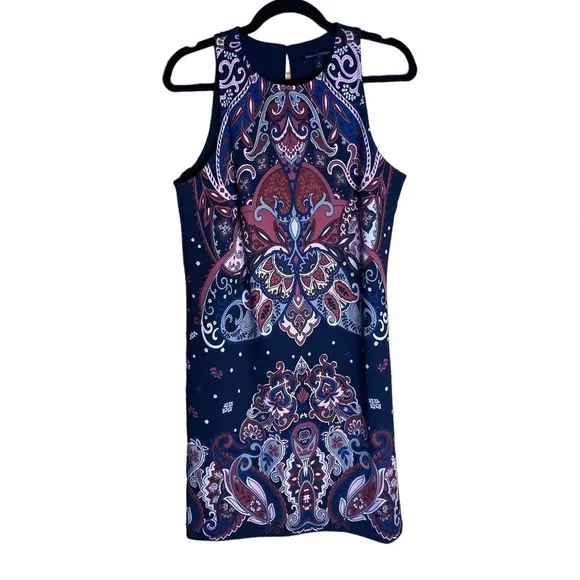 Banana Republic Women's Retro Coloring Paisley Sleeveless Mini Dress Size Medium