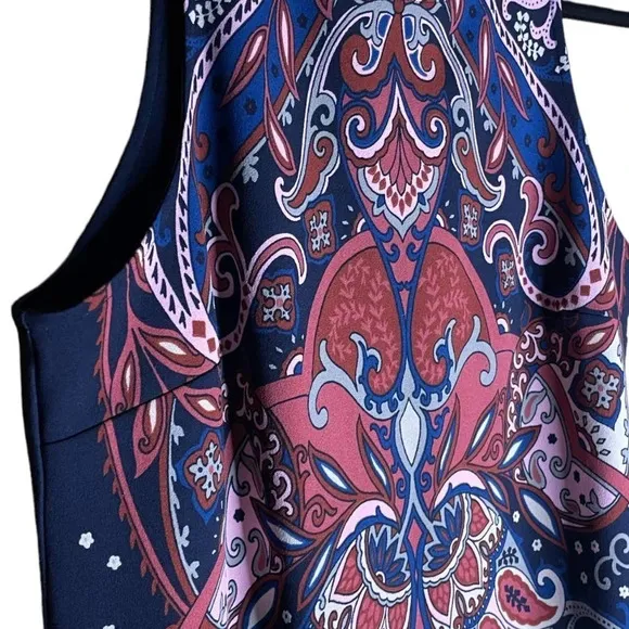 Banana Republic Women's Retro Coloring Paisley Sleeveless Mini Dress Size Medium