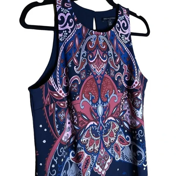 Banana Republic Women's Retro Coloring Paisley Sleeveless Mini Dress Size Medium