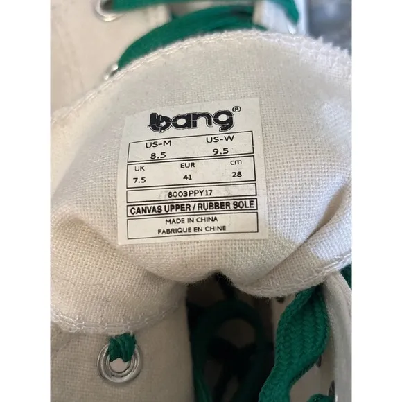 Bang Energy Drink High Top Sneakers Graphic Print Shoes Men's 7.5