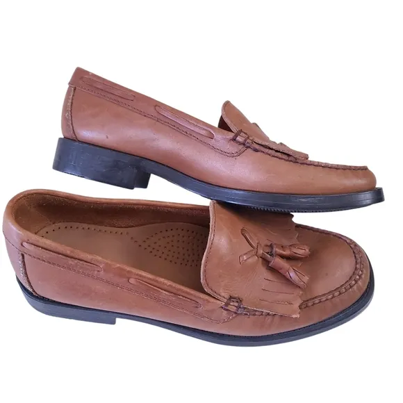 Bass Weejuns Marietta II Brown Leather Boat Tassel Loafer Shoes 7.5