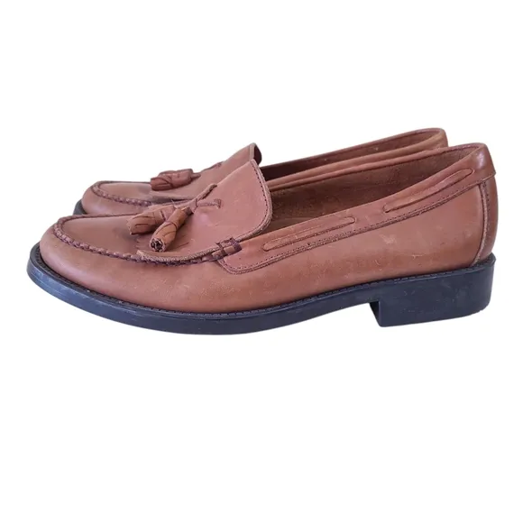 Bass Weejuns Marietta II Brown Leather Boat Tassel Loafer Shoes 7.5