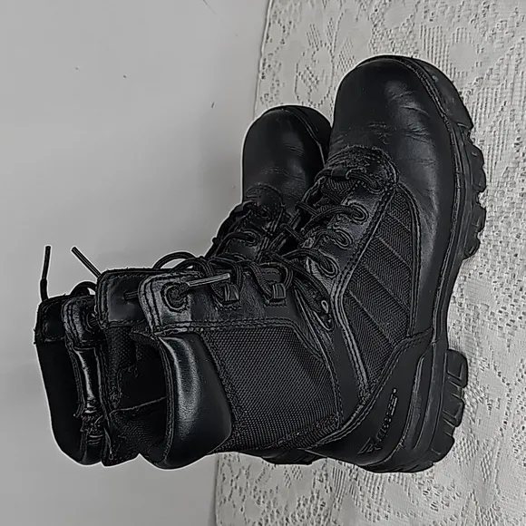 Bates combat military tactical moto motorcycle side zip high top boots sz 7.5