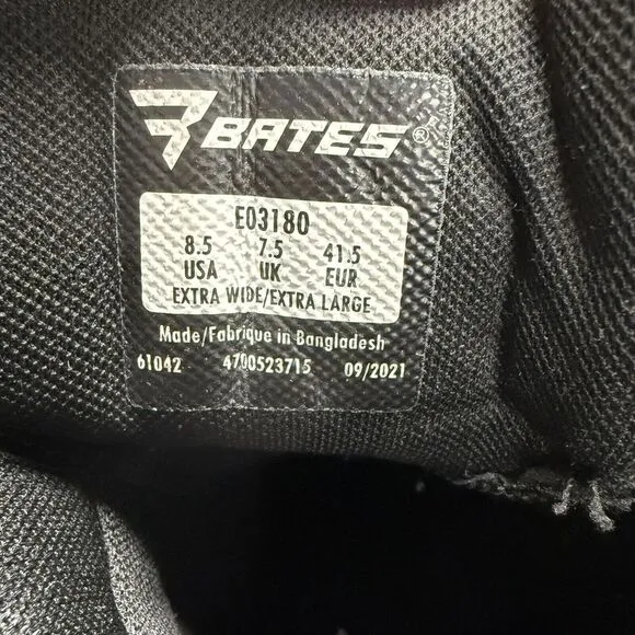 Bates E03180 Mens 8.5 Tactical Sport 2 Tall Side Zip Black Boots Military Combat