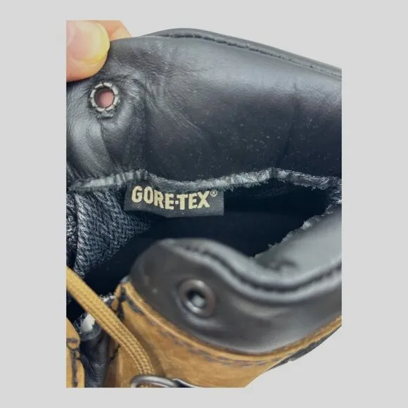 Bates E03400 6.5W Mens Gore-Tex Vibram Brown Suede &amp; Black Leather Hiking Boots