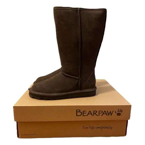 BEARPAW ELLE Tall Boots Chocolate size 7 New in Box