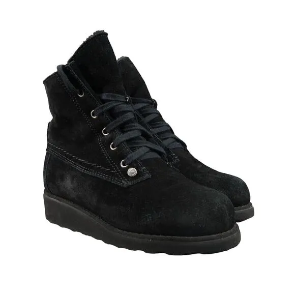 Bearpaw Shoes Women 6 Ankle Boot Lace Up Krista Leather Winter Warm Leather Wool