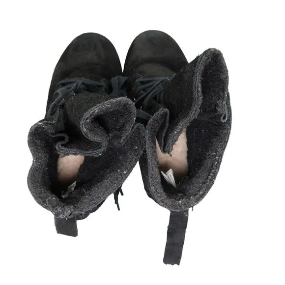 Bearpaw Shoes Women 6 Ankle Boot Lace Up Krista Leather Winter Warm Leather Wool