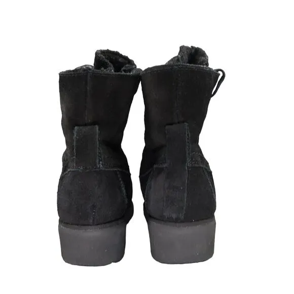 Bearpaw Shoes Women 6 Ankle Boot Lace Up Krista Leather Winter Warm Leather Wool