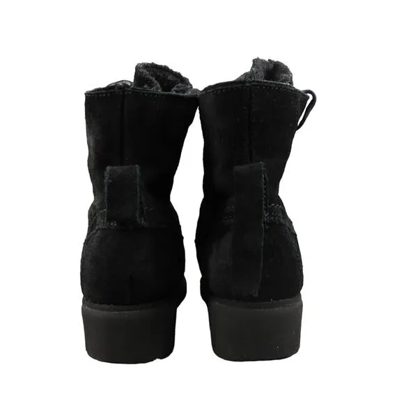 Bearpaw Shoes Women 6 Ankle Boot Lace Up Krista Leather Winter Warm Leather Wool