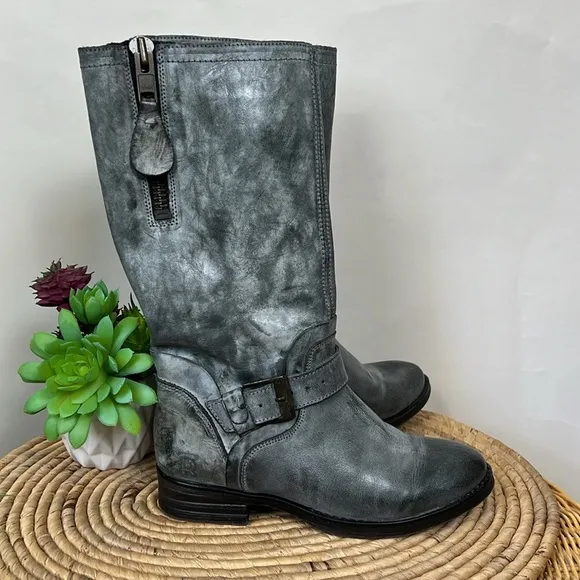 Bed Stu ROAN Boot Tall Moto Gray 6.5