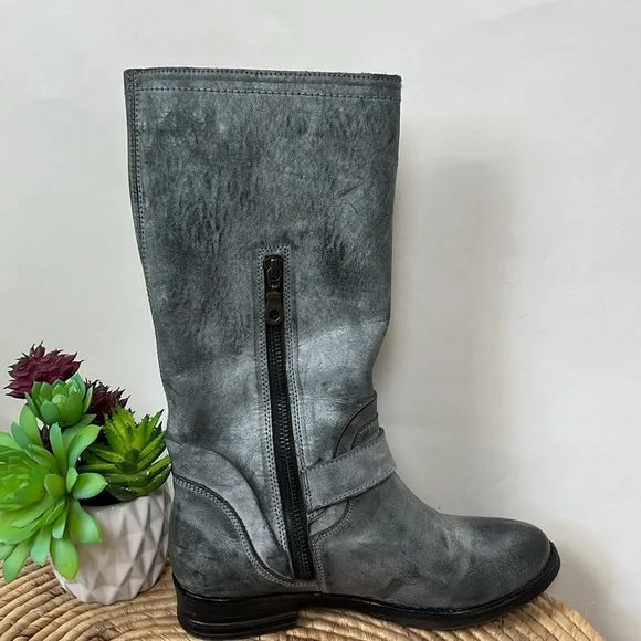 Bed Stu ROAN Boot Tall Moto Gray 6.5