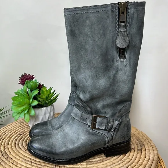 Bed Stu ROAN Boot Tall Moto Gray 6.5