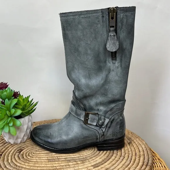 Bed Stu ROAN Boot Tall Moto Gray 6.5