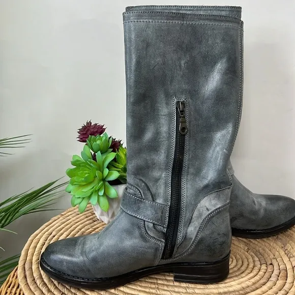 Bed Stu ROAN Boot Tall Moto Gray 6.5