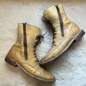 Bed Stu Sabre RARE Lace Up Military Boots Side Zip