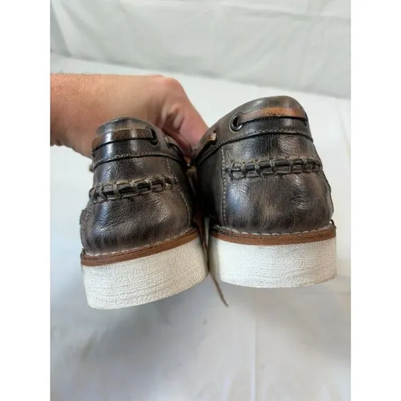 Bed|Stü BEDSTU Albatross Slip-on Boat Shoe In Graphite Tan Rustic