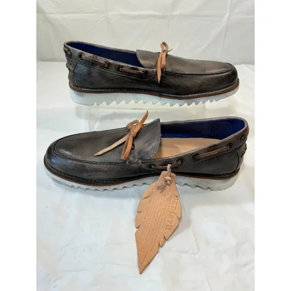 Bed|Stü BEDSTU Albatross Slip-on Boat Shoe In Graphite Tan Rustic