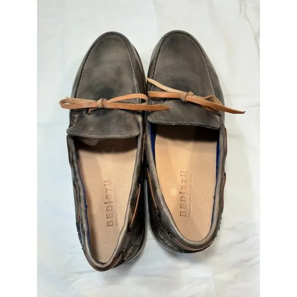 Bed|Stü BEDSTU Albatross Slip-on Boat Shoe In Graphite Tan Rustic