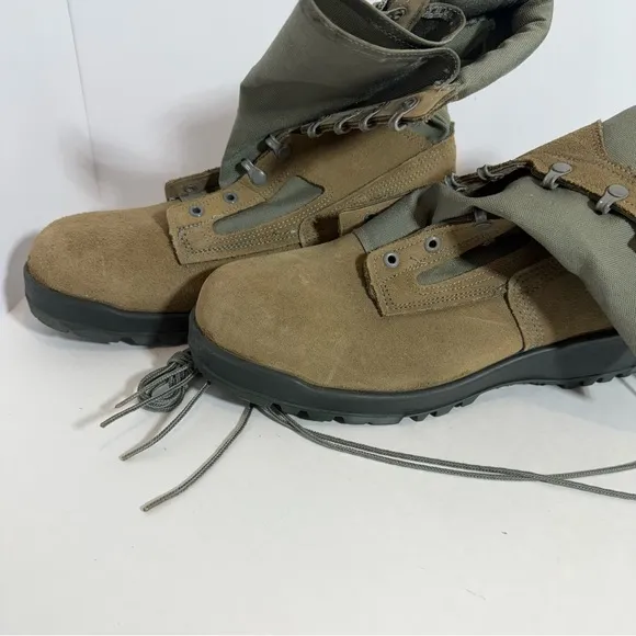 Belleville 600 ST Hot Weather Steel Toe Military Boots Tan Green Size 11.5 W EUC