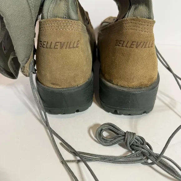 Belleville 600 ST Hot Weather Steel Toe Military Boots Tan Green Size 11.5 W EUC