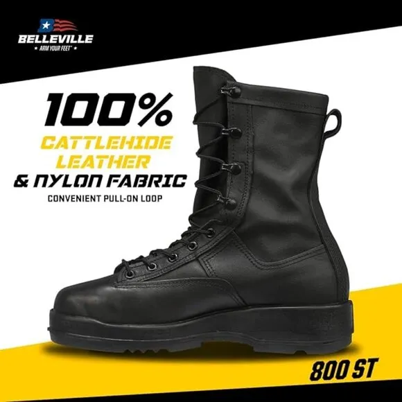 Belleville 800 ST 8” Waterproof Steel Toe Flight  Deck Combat Boots Men 7.0R USA