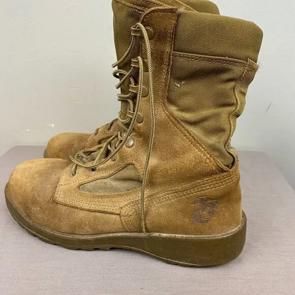 Belleville boots men's 7.5 R Brown Lace 550 military USMC USA made Vibram Combat