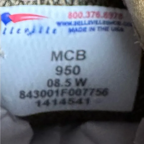Belleville Mountain MCB 950 GoreTex Vibram Combat Hiker Boot Khaki Size 8.5W Men