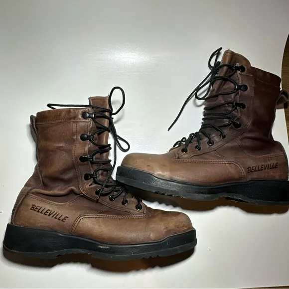 BELLEVILLE Steel Toe Flight Military Boots Brown Men's 7.5 R