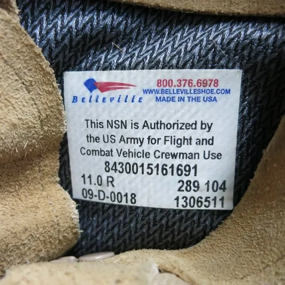 Belleville Suede Leather Canvas Combat Military Tactical Footwear Boots 11 R