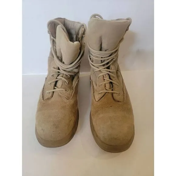 Belleville Men's Beige Lace-Up Military Combat Boots Size 9