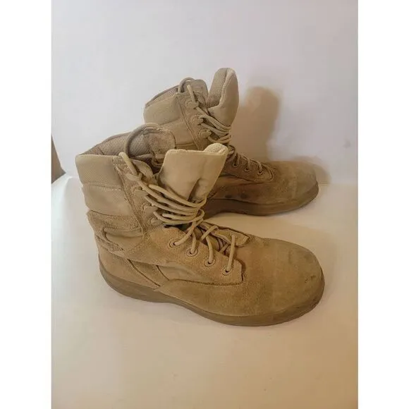 Belleville Men's Beige Lace-Up Military Combat Boots Size 9