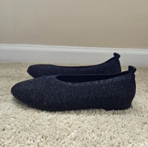 Bernie Mev Knit Flats Womens EU 39 Black Sparkle Slip On Comfort
