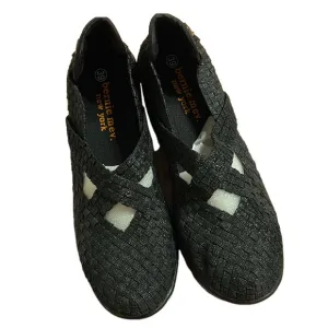 bernie mev. Women's Black metallic Woven Shoes wedge size 39/us8.5 NWT
