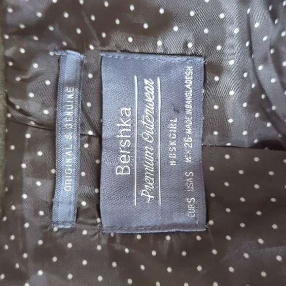 Bershka Premium Outerwear Forest Green Asymmetrical Coat