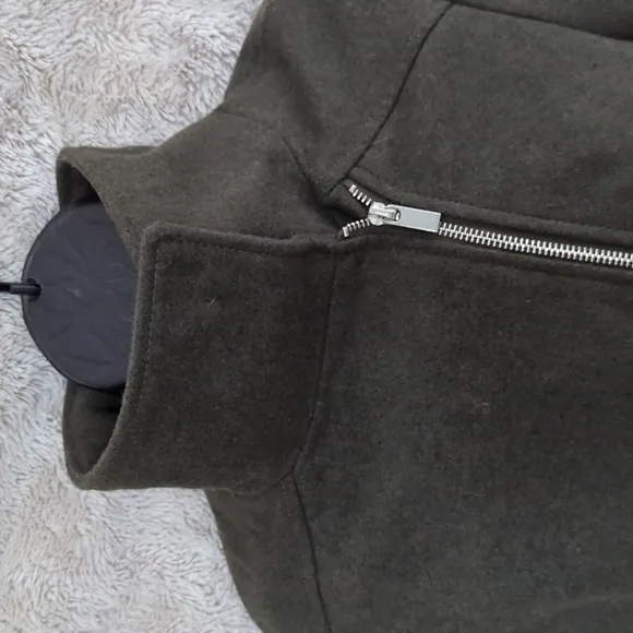Bershka Premium Outerwear Forest Green Asymmetrical Coat