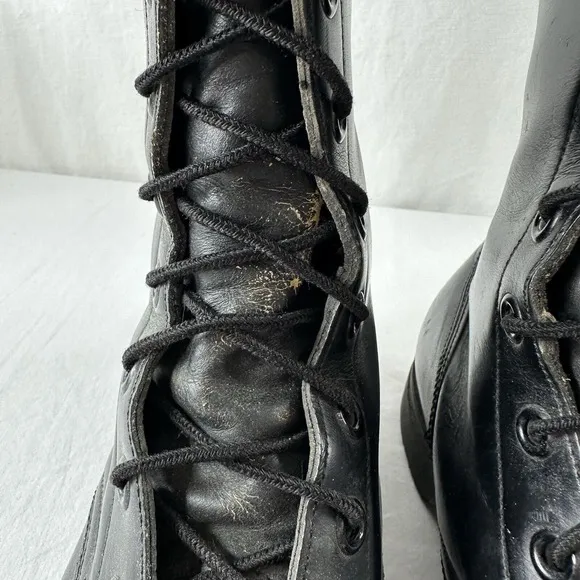 BFG BF Goodrich Vintage Black Leather Military Combat Boots Mens Size 7 W Jump