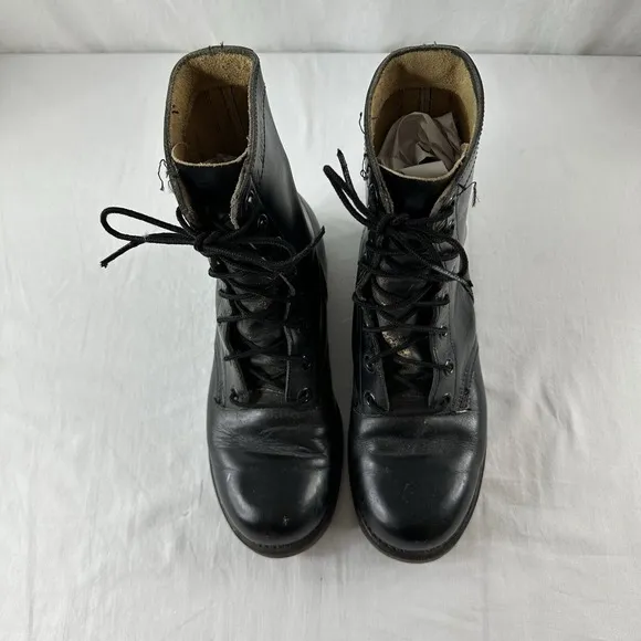 BFG BF Goodrich Vintage Black Leather Military Combat Boots Mens Size 7 W Jump