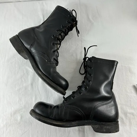 BFG BF Goodrich Vintage Black Leather Military Combat Boots Mens Size 7 W Jump
