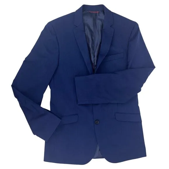Billy London Blazer Sport Coat Blue Size 38L 2-Button Single Vent Chest Pocket