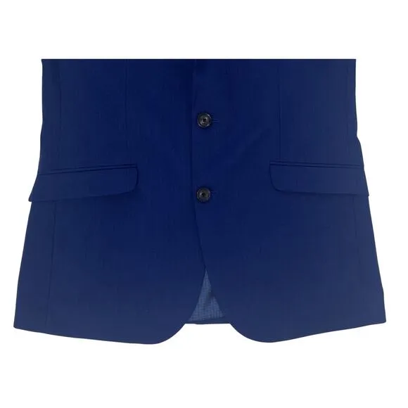 Billy London Blazer Sport Coat Blue Size 38L 2-Button Single Vent Chest Pocket