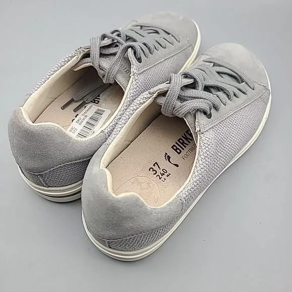 Birkenstock Bend Low II Casual Women Shoes comfort gray canvas laces 37 US 6 New