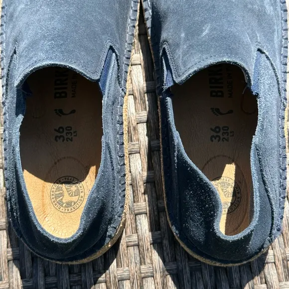 Birkenstock Blue Mules &amp; Clogs Comfortable Slip-On Shoes