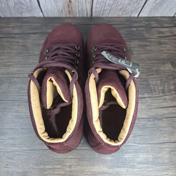 Birkenstock Jackson Hiker Leather Burgundy Lace Up Boots Women's Sz 6 N (NWT)